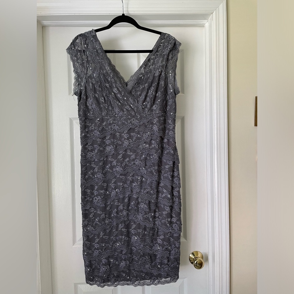 Grey sequined Marina dress, worn once, size 18